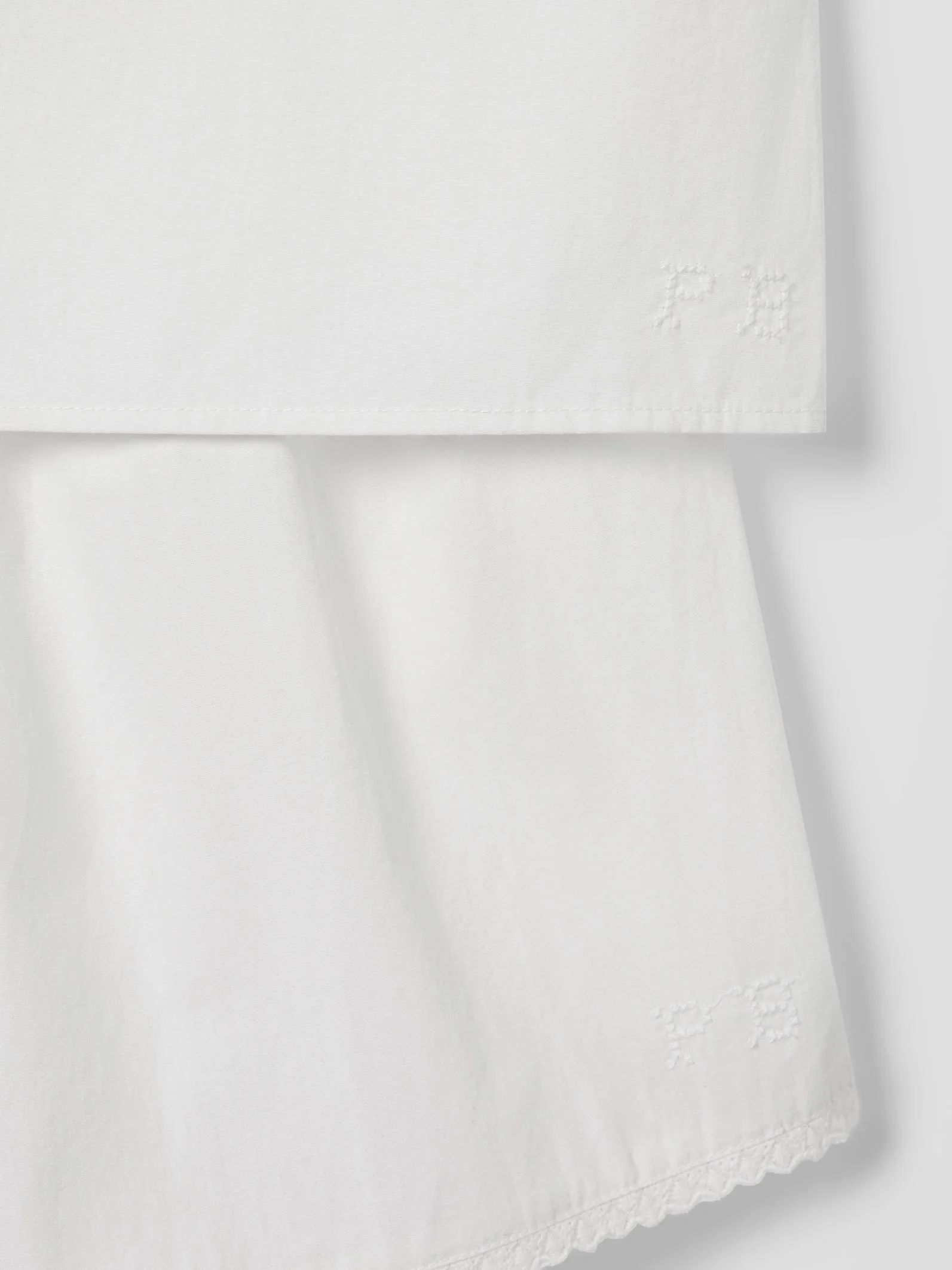 White Embroidered Cotton Frill Cami Shorts Set - Image 6