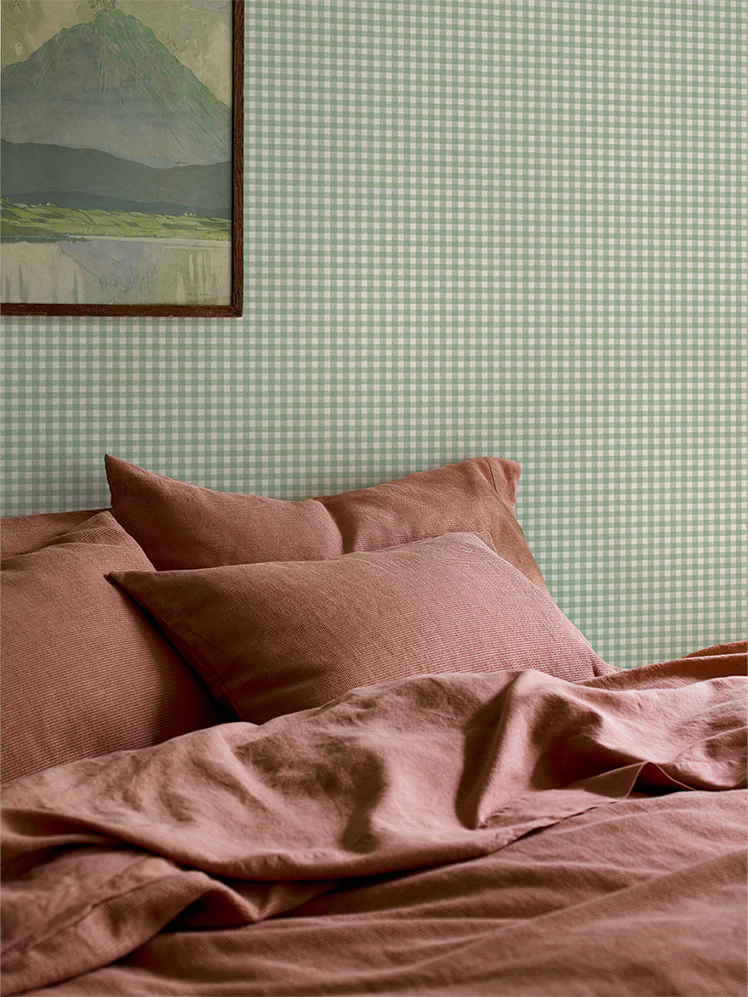 Winter Sage Gingham Wallpaper - Image 2